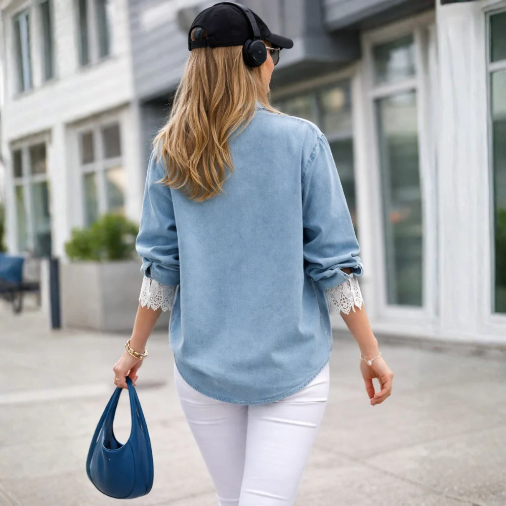 Boé - Denim Overhemd met Ruches - Image 2