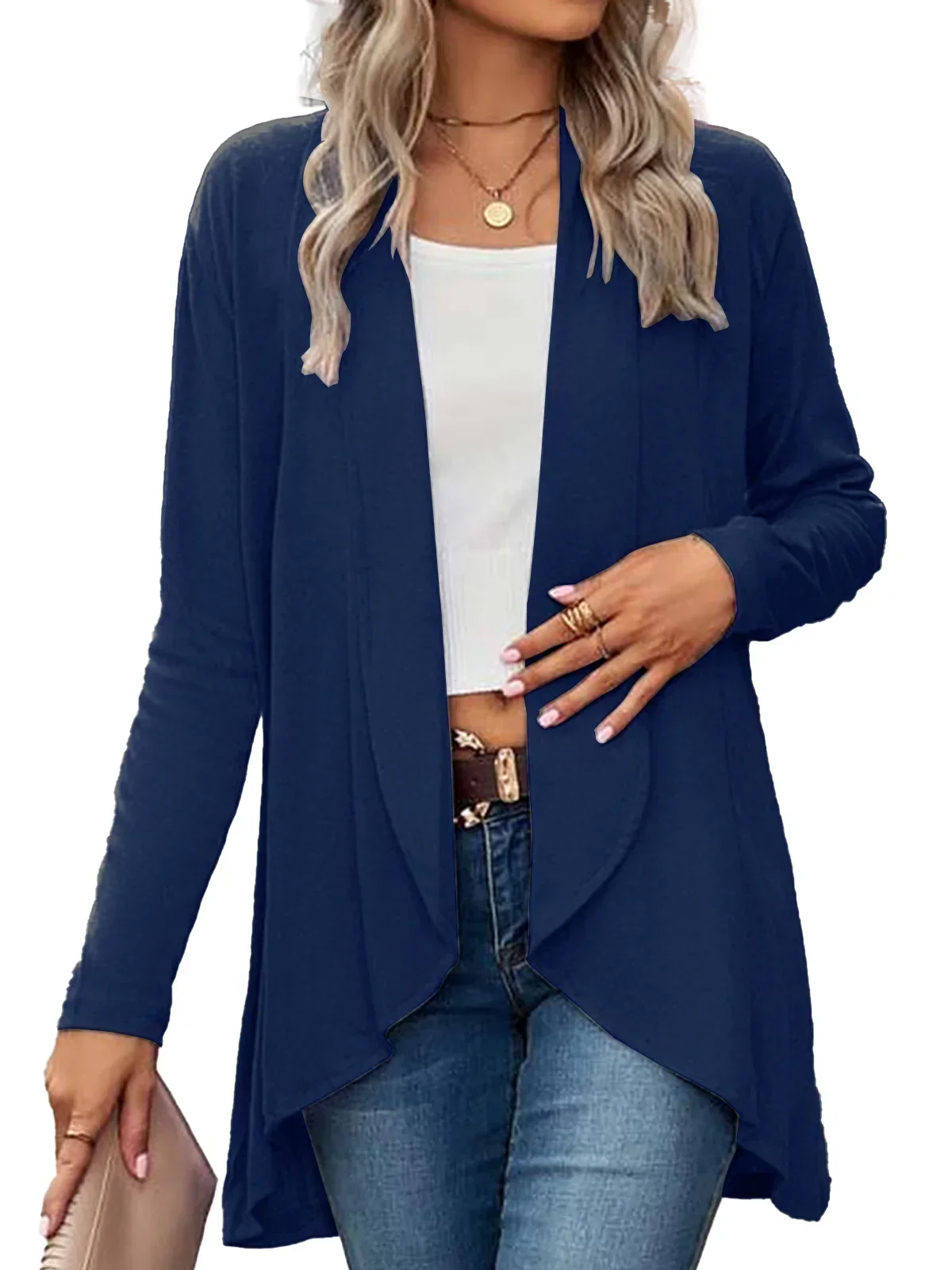 Dames Casual Basic Vest Cardigan – Lange mouwen, voor dagelijks gebruik - Image 2