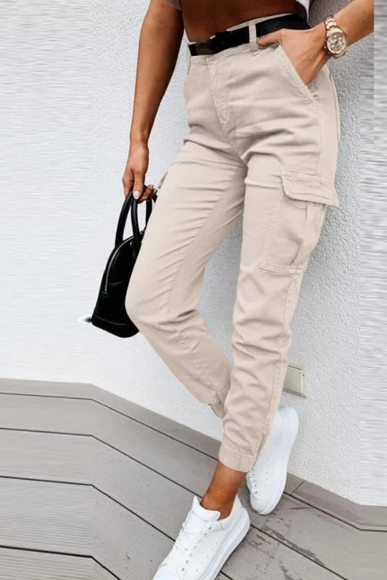 Dames Hoge Taille Cargo Broek – Met Cargozakken, Casual Streetwear - Image 3