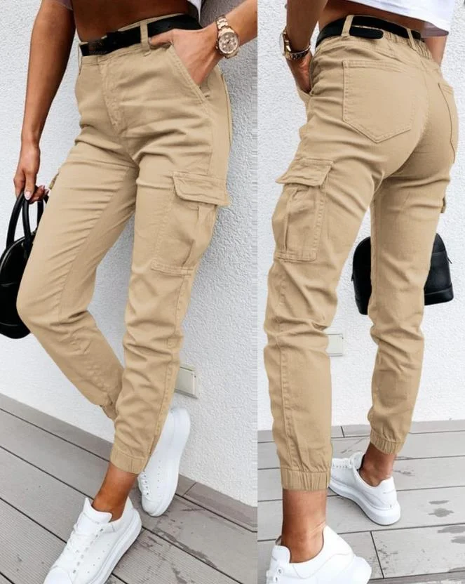 Dames Hoge Taille Cargo Broek – Met Cargozakken, Casual Streetwear - Image 6