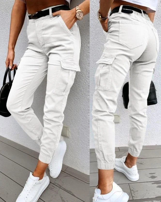 Dames Hoge Taille Cargo Broek – Met Cargozakken, Casual Streetwear - Image 7
