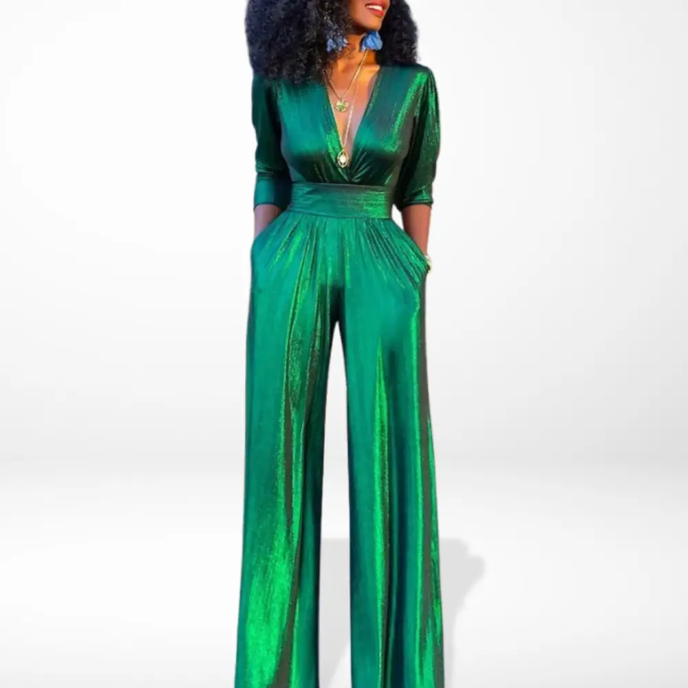 Dames Jumpsuit – Effen, Comfortabel, Avondkleding - Image 2