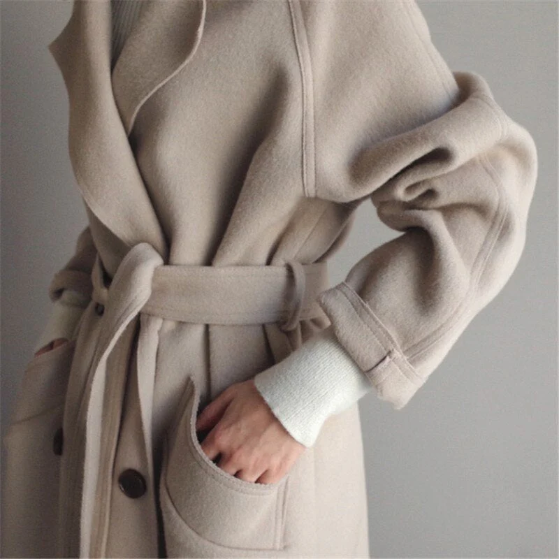 Dames Lange Trenchcoat met Riem – Waterafstotend, Perfect voor Herfst en Winter