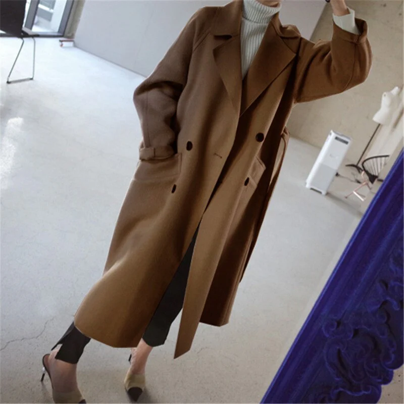 Dames Lange Trenchcoat met Riem – Waterafstotend, Perfect voor Herfst en Winter - Image 2