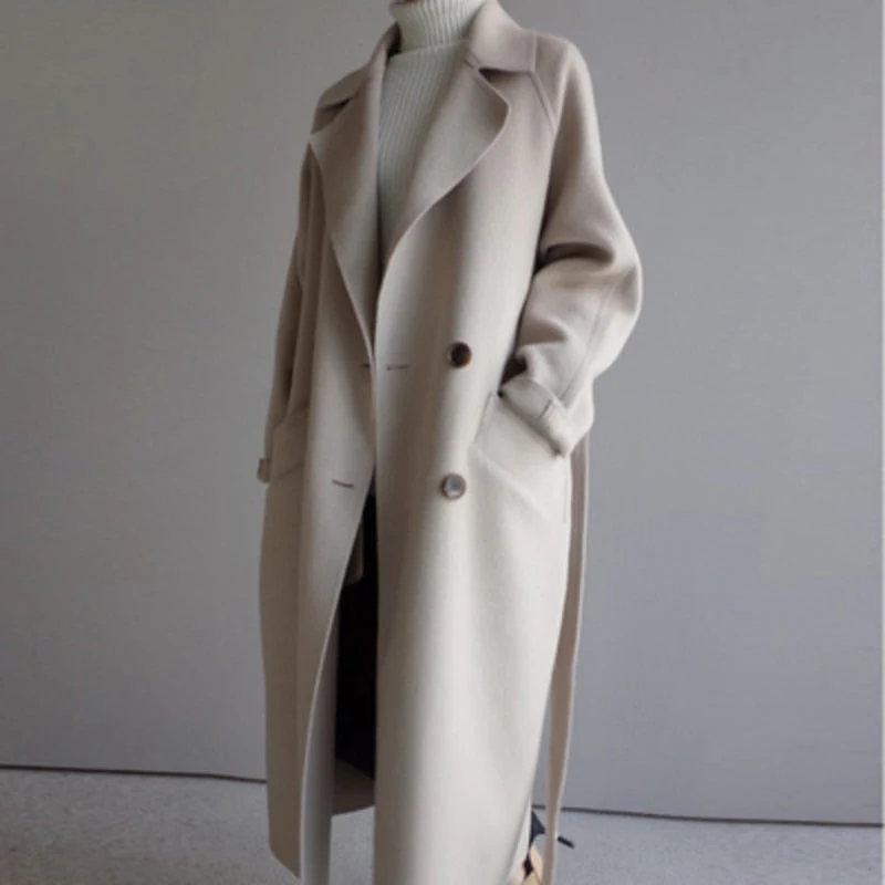 Dames Lange Trenchcoat met Riem – Waterafstotend, Perfect voor Herfst en Winter - Image 3