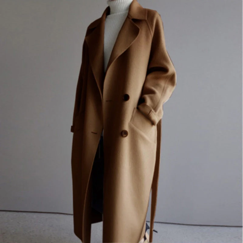 Dames Lange Trenchcoat met Riem – Waterafstotend, Perfect voor Herfst en Winter - Image 4
