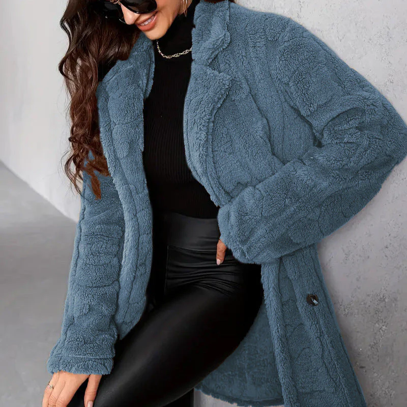 Dames Oversized Fleecejas – Zwart, Warm en Comfortabel voor Casual en Herfstgebruik - Image 4