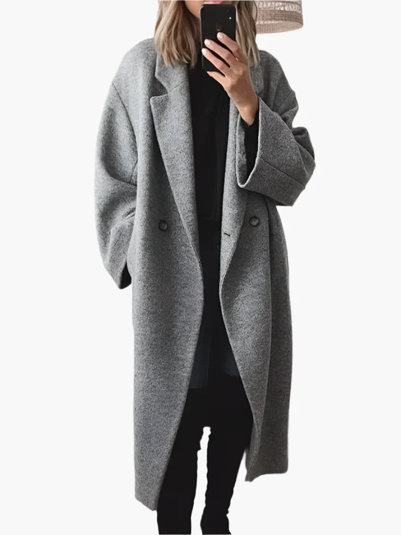 Dames Oversized Wintermantel – Lange Blazerlook, Ideaal voor Herfst en Winter - Image 4