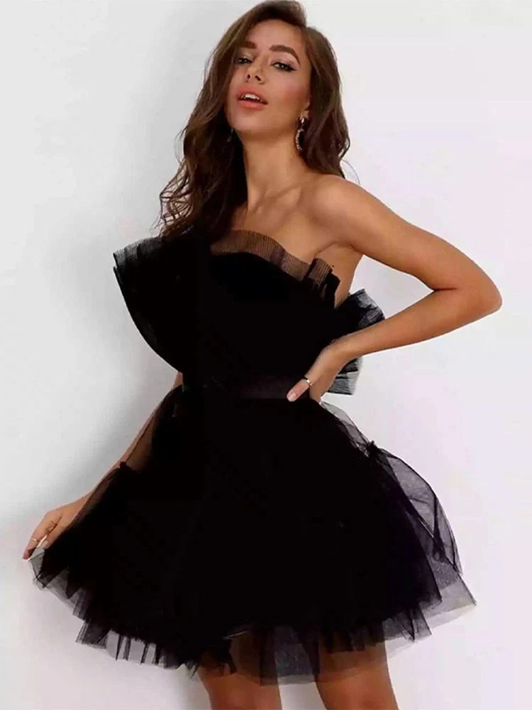 Dames Tulle Jurk – Feestelijk, Getailleerd, Geschikt voor Avondkleding - Image 3