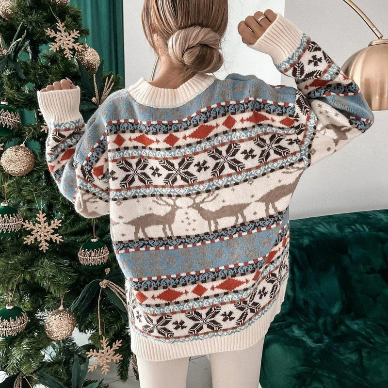 Dames Warme Kersttrui – Met Kerstprint, Wintertrui voor Kerstmis, Kerstfeest en Kerstborrel - Image 17