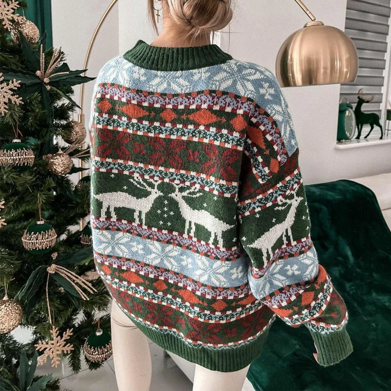 Dames Warme Kersttrui – Met Kerstprint, Wintertrui voor Kerstmis, Kerstfeest en Kerstborrel - Image 3