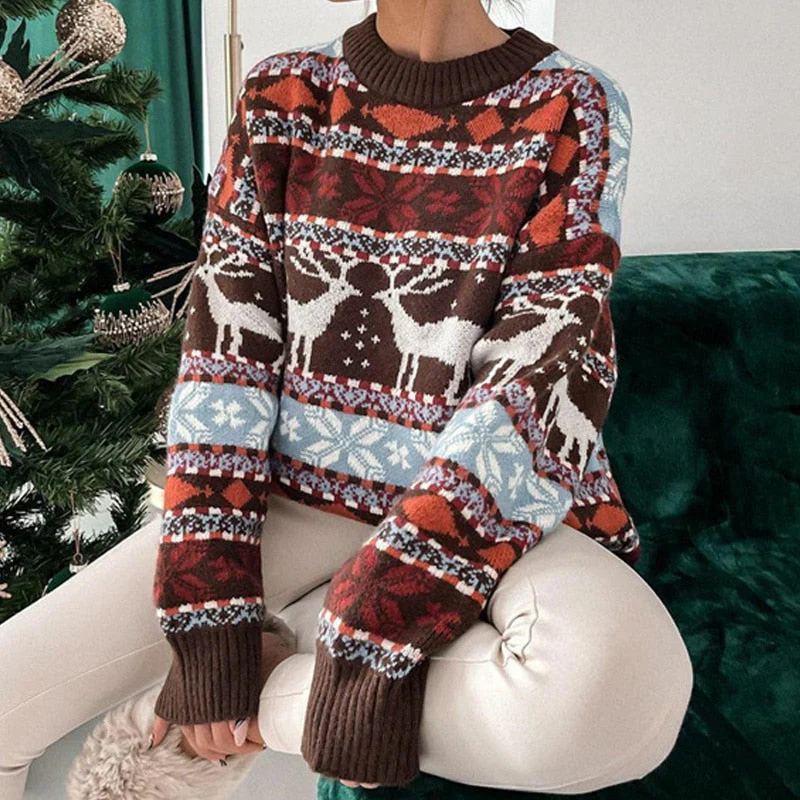 Dames Warme Kersttrui – Met Kerstprint, Wintertrui voor Kerstmis, Kerstfeest en Kerstborrel - Image 5