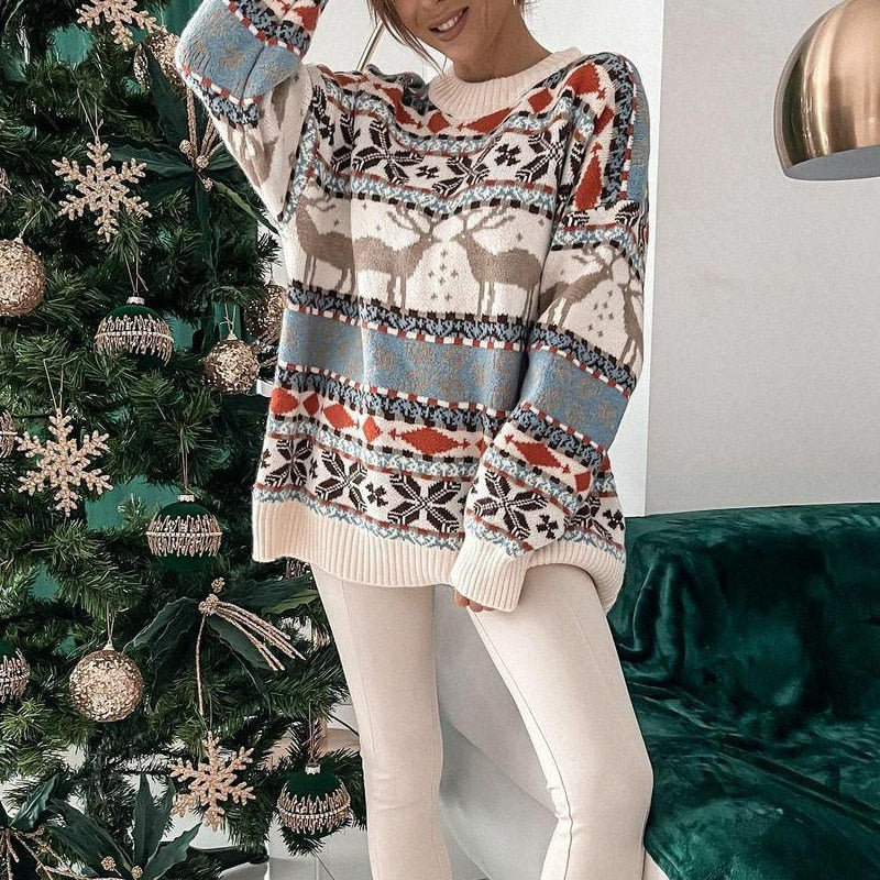 Dames Warme Kersttrui – Met Kerstprint, Wintertrui voor Kerstmis, Kerstfeest en Kerstborrel - Image 7