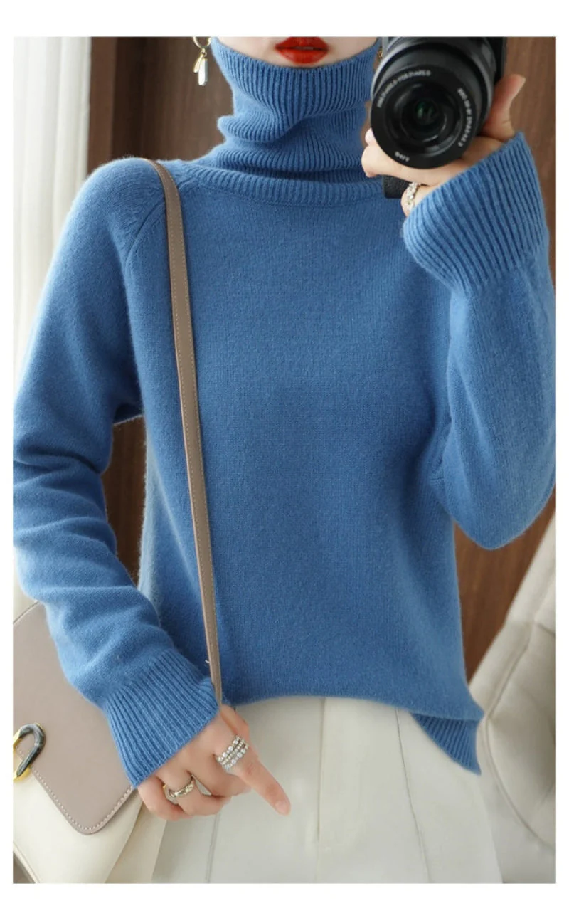 Dames Zachte Coltrui – Warm en Comfortabel, Ideaal voor Herfst en Winter Outfits - Image 3