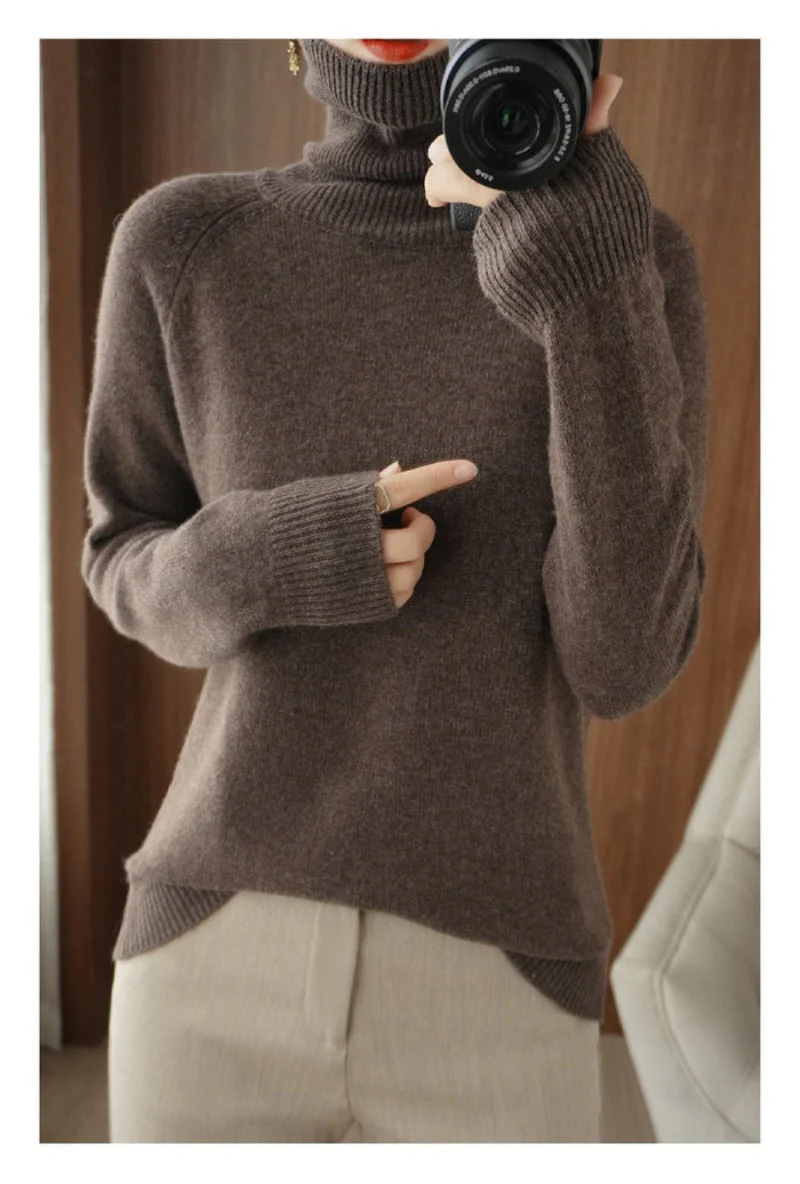 Dames Zachte Coltrui – Warm en Comfortabel, Ideaal voor Herfst en Winter Outfits - Image 5