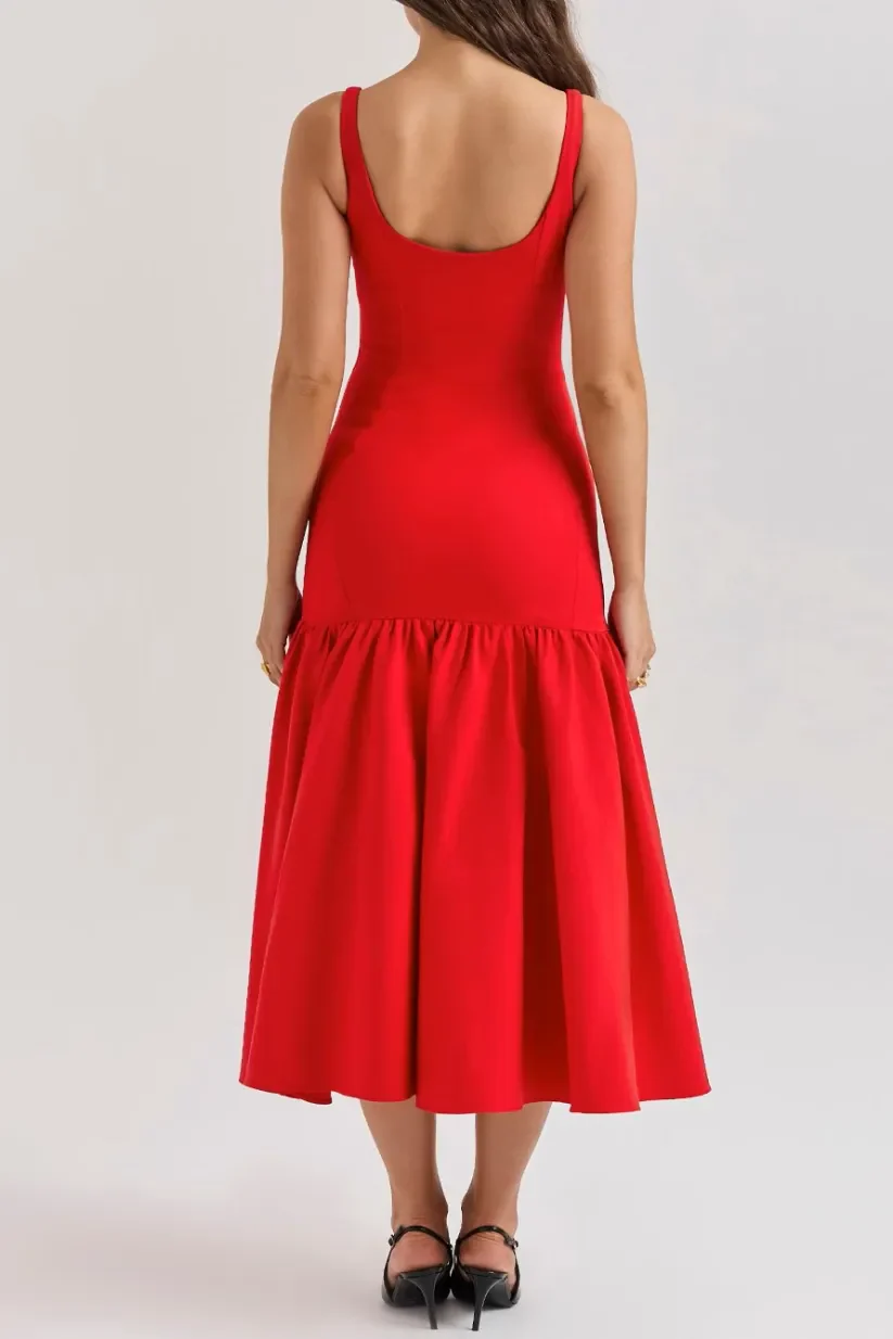 Eveline - Charmante Mouwloze Midi Jurk met Ruches - Image 2