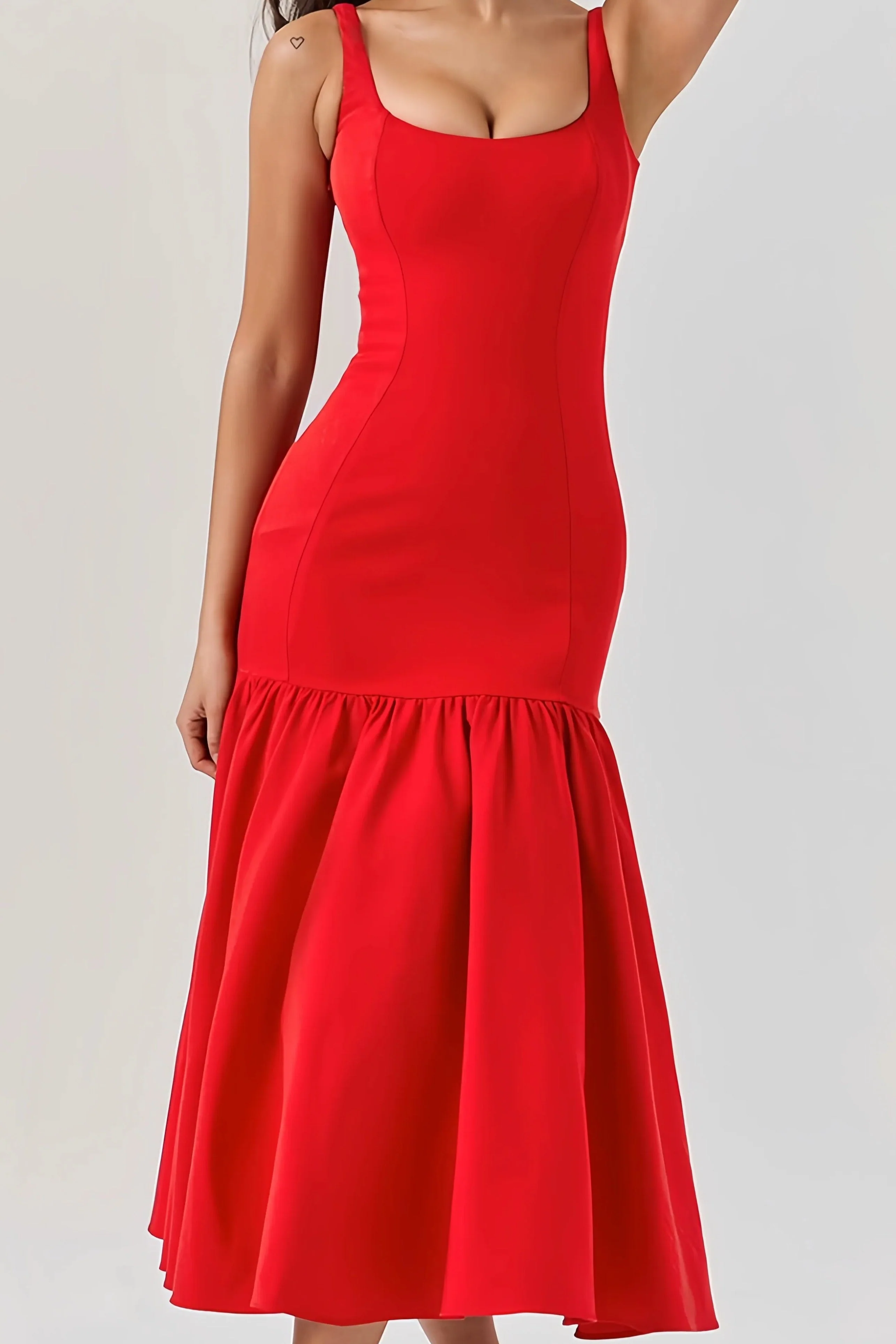 Eveline - Charmante Mouwloze Midi Jurk met Ruches - Image 6