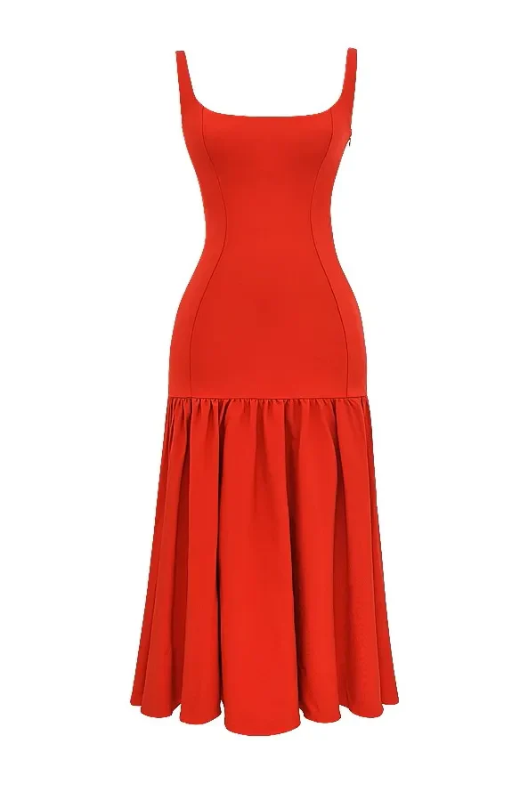 Eveline - Charmante Mouwloze Midi Jurk met Ruches - Image 7