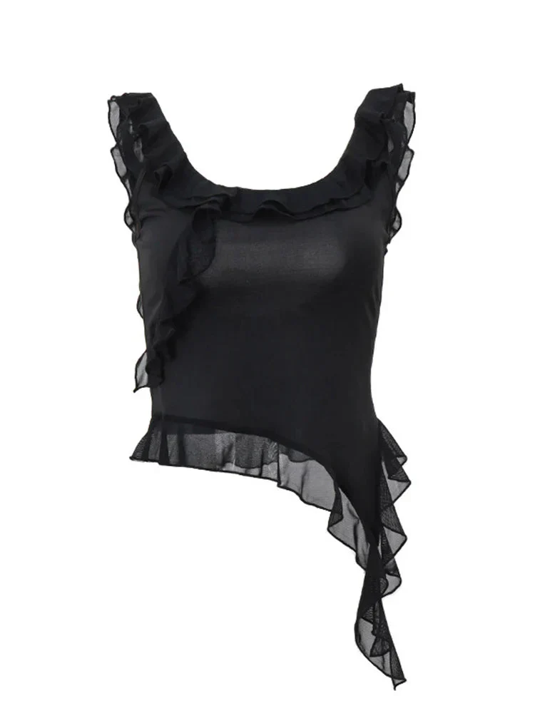 Giliaan - Chique Zwarte Top met Ruches - Image 3