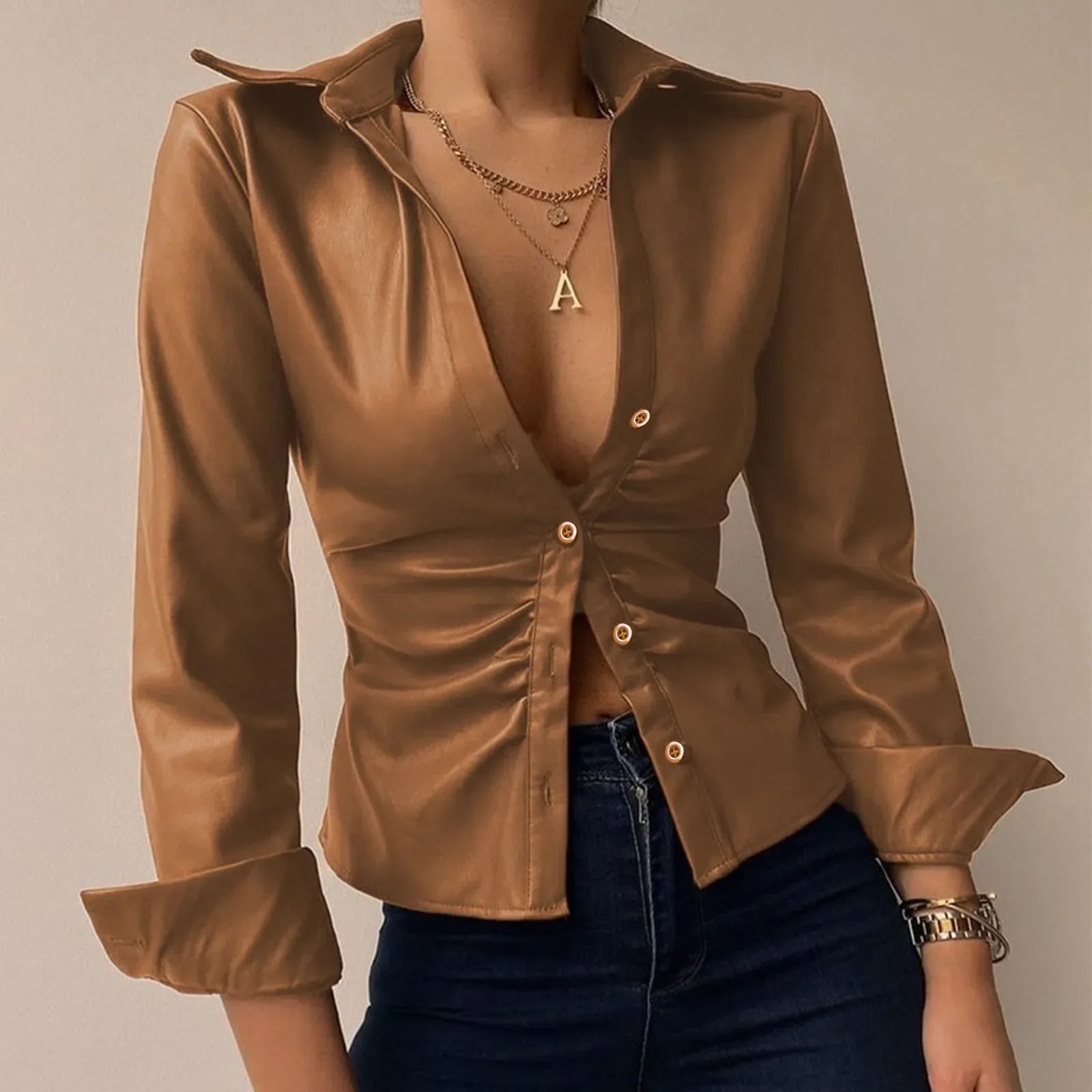 Jorien - Lederen Blouse - Image 4