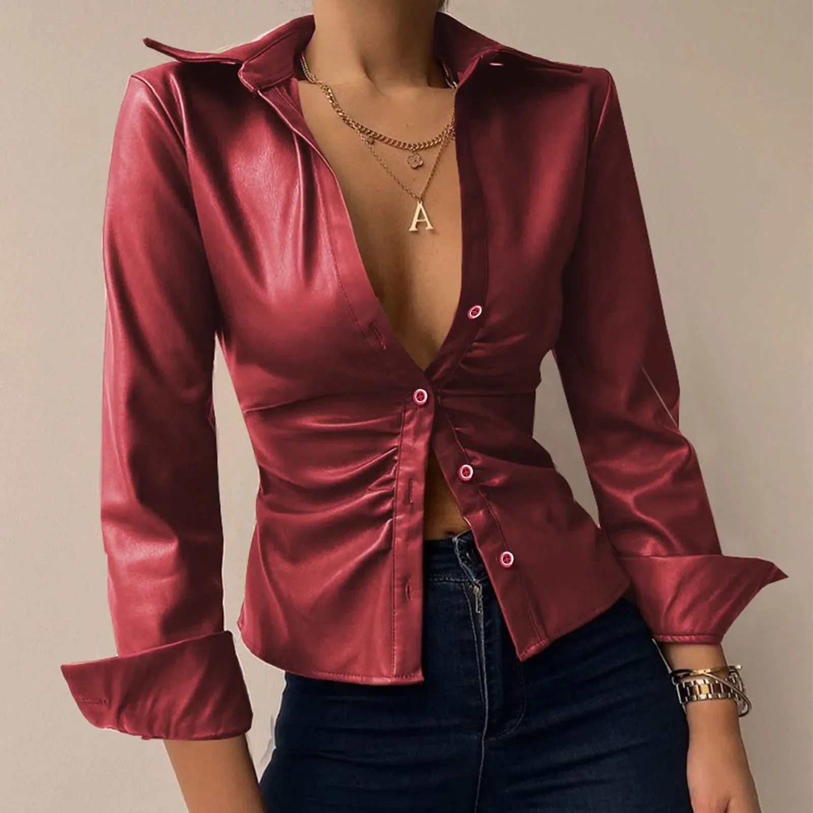 Jorien - Lederen Blouse - Image 6
