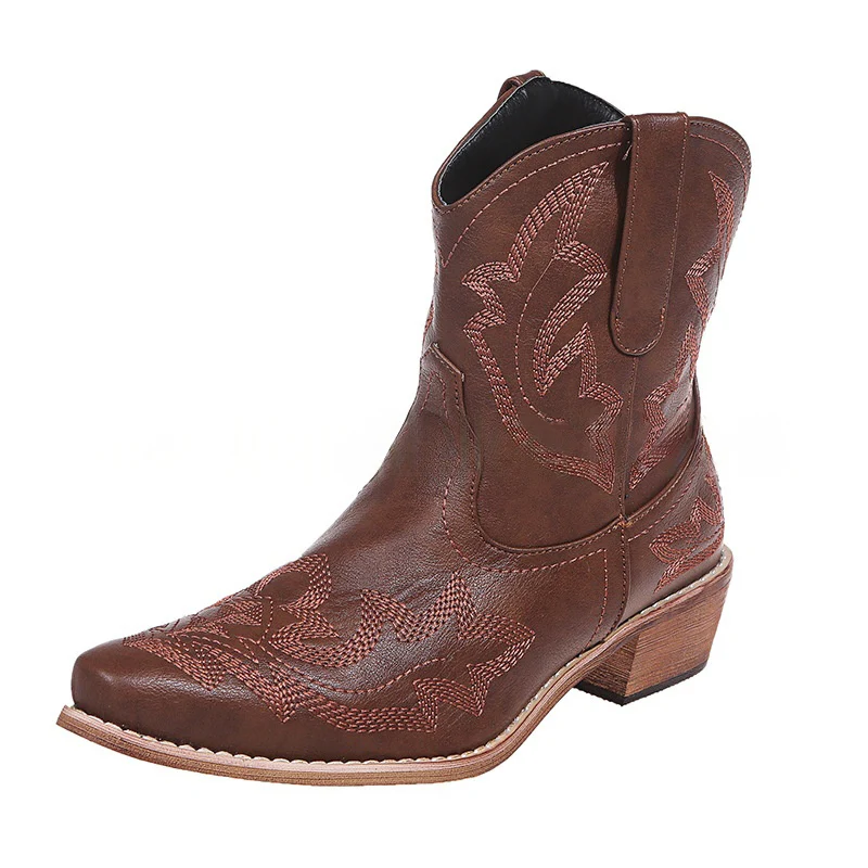 Laurice - Stijlvolle geborduurde leren cowboylaarzen - Image 6