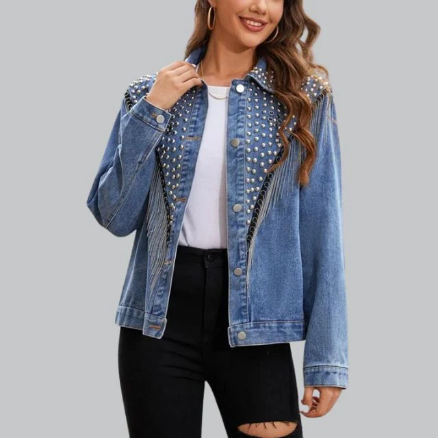 Livia - Chic Denimjasje met Parels - Image 4