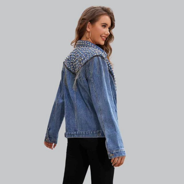 Livia - Chic Denimjasje met Parels - Image 6