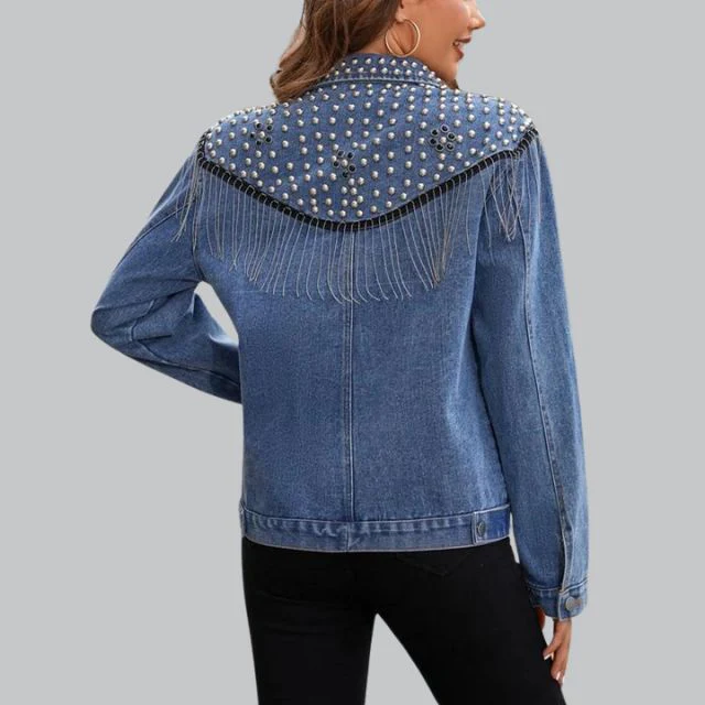 Livia - Chic Denimjasje met Parels - Image 8