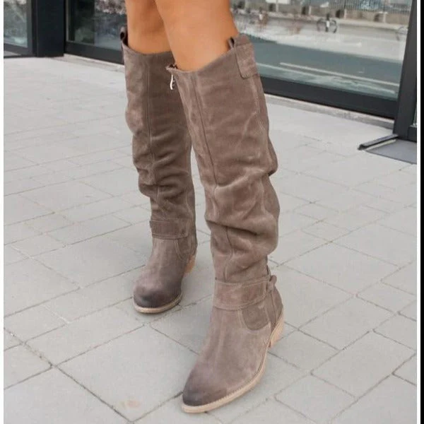 Livia - Trendy Kniehoge Laarzen met Lage Hak - Image 6