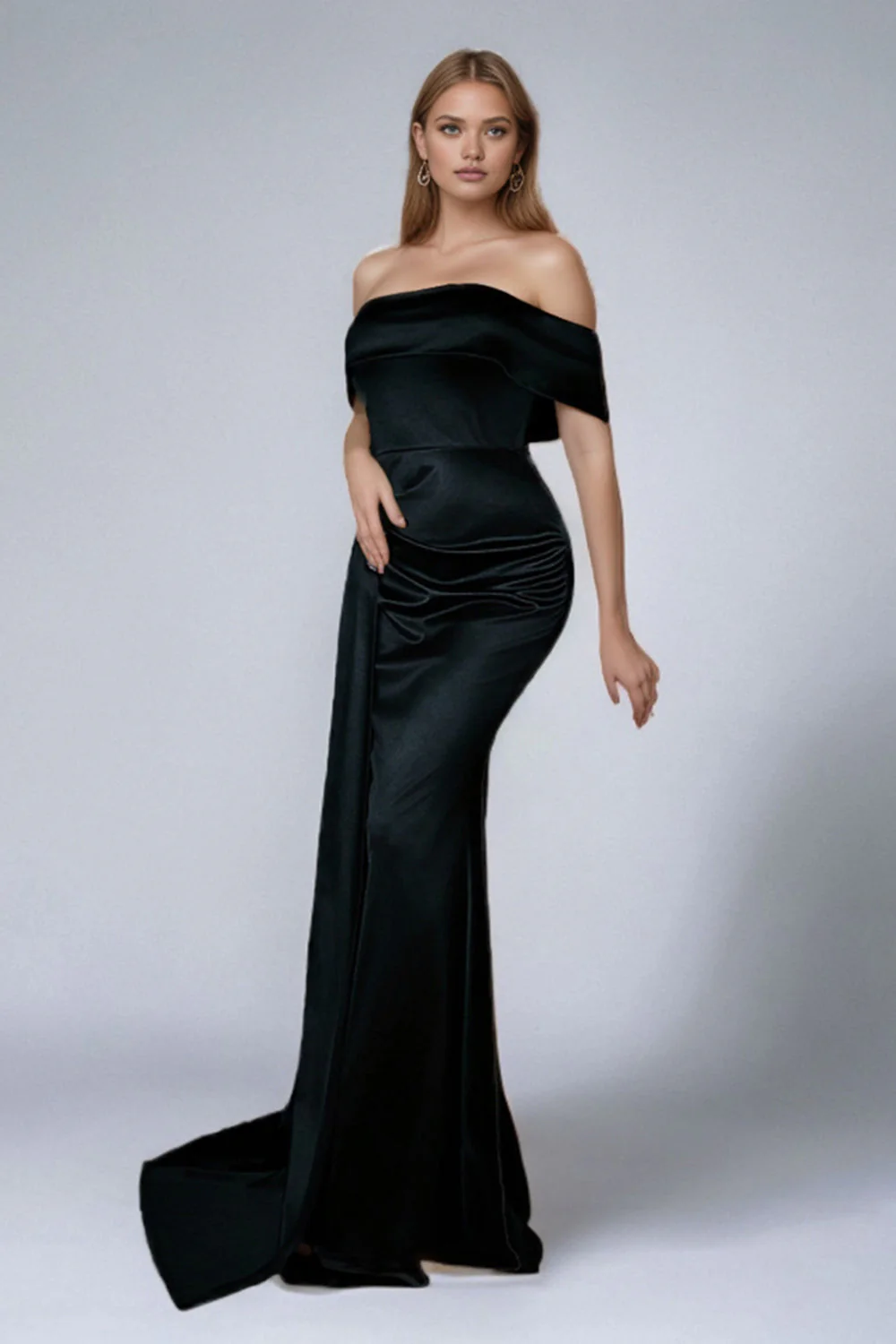 Seraphine - Off-Shoulder Satin Jurk