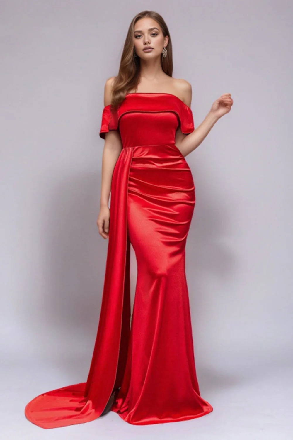 Seraphine - Off-Shoulder Satin Jurk - Image 5