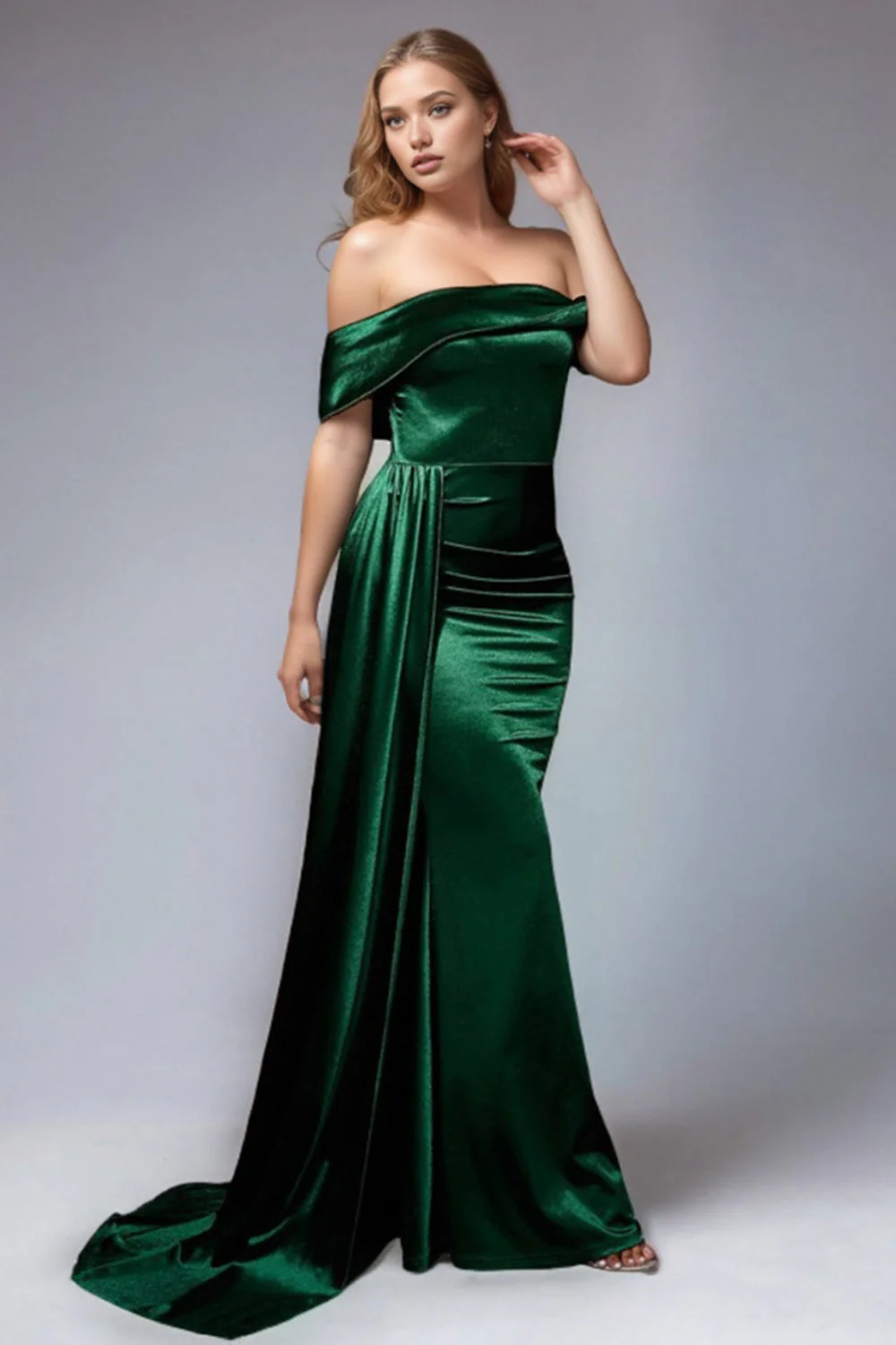 Seraphine - Off-Shoulder Satin Jurk - Image 9