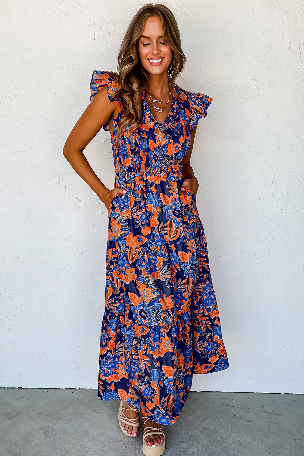 Sophie - Boheemse Bloemenjurk met V-hals en Ruffles - Image 3