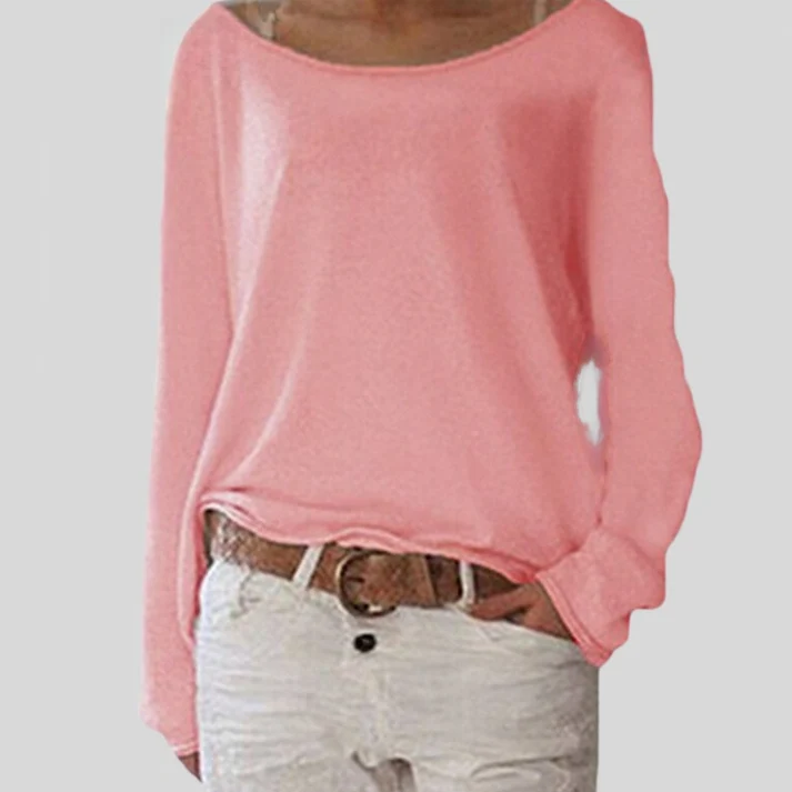 Wijd Uitlopende Hals Dames Top – Casual Comfortabele Stijl voor Elke Gelegenheid
