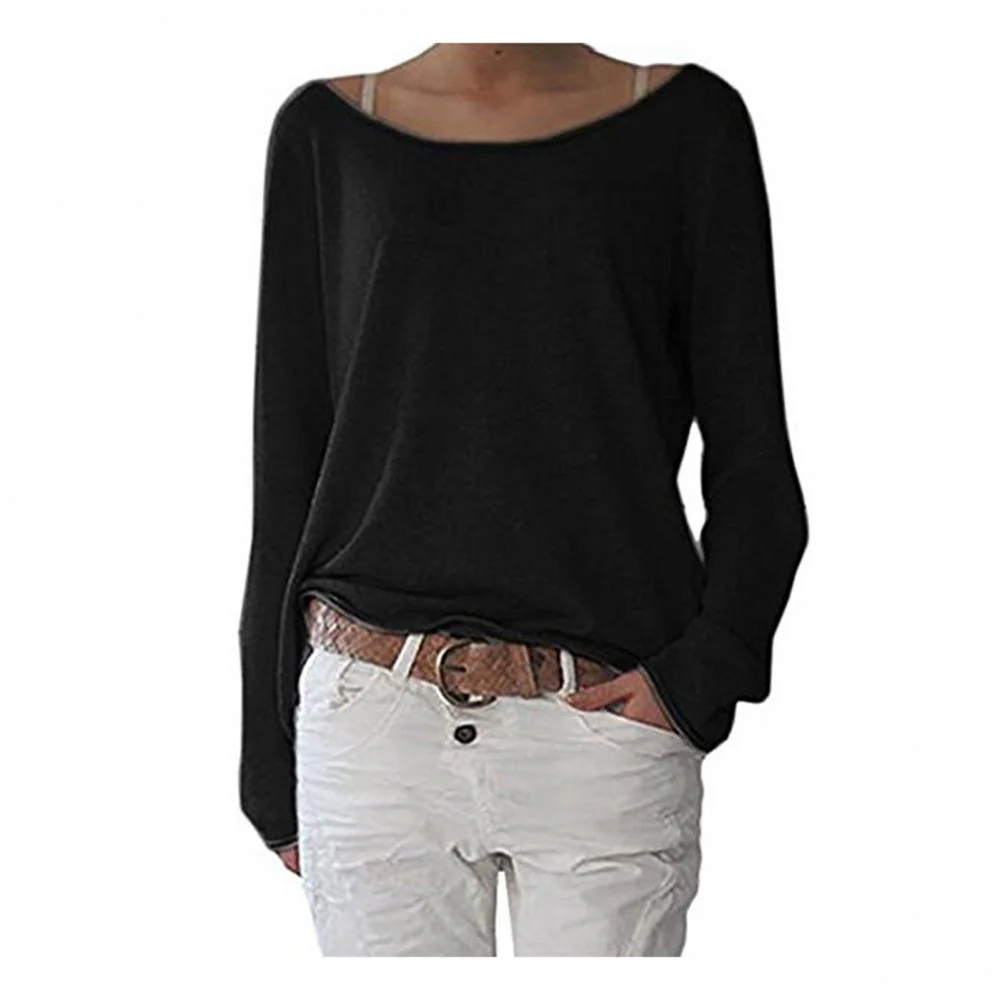 Wijd Uitlopende Hals Dames Top – Casual Comfortabele Stijl voor Elke Gelegenheid - Image 5