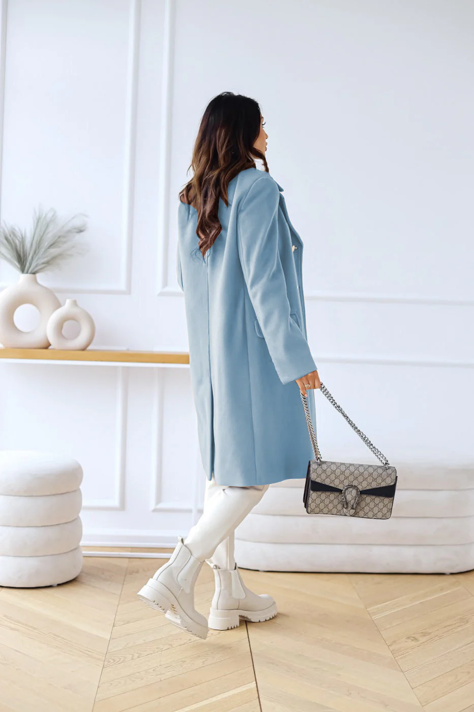 Wollen Dames Mantel met Twee Rijen Knopen – Warme Klassieke Look - Image 13