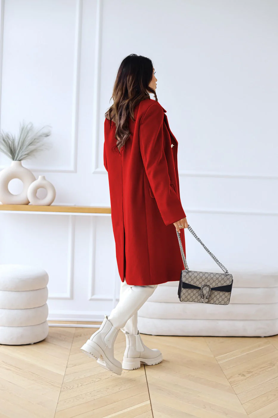 Wollen Dames Mantel met Twee Rijen Knopen – Warme Klassieke Look - Image 16