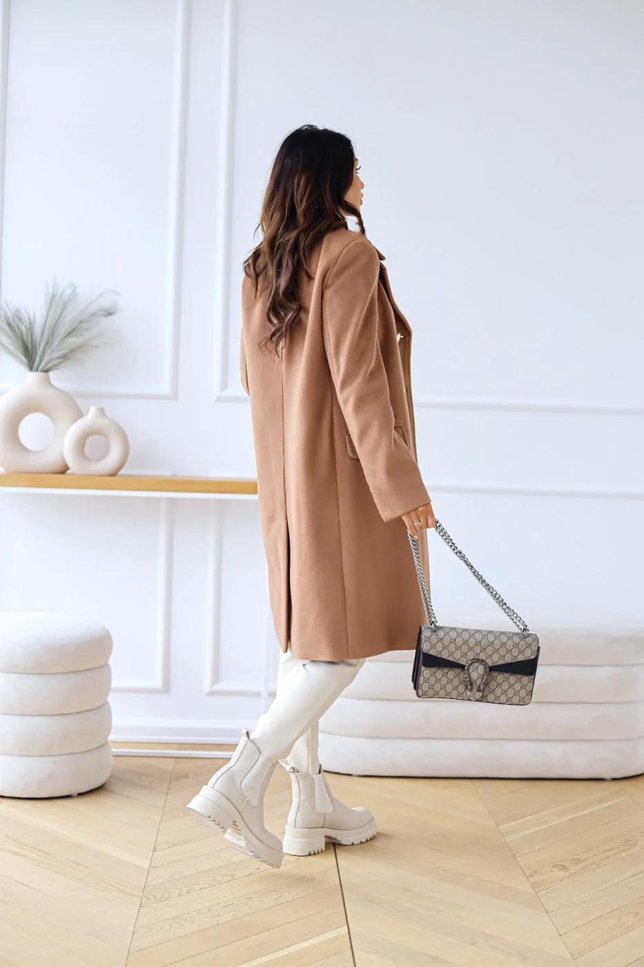 Wollen Dames Mantel met Twee Rijen Knopen – Warme Klassieke Look - Image 7